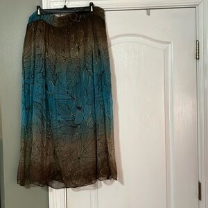 Beautiful Brown and Blue Skirt with embellishments by Peter Nygard